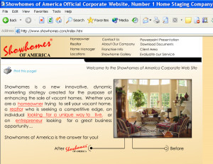 Showhomes - old website screenshot